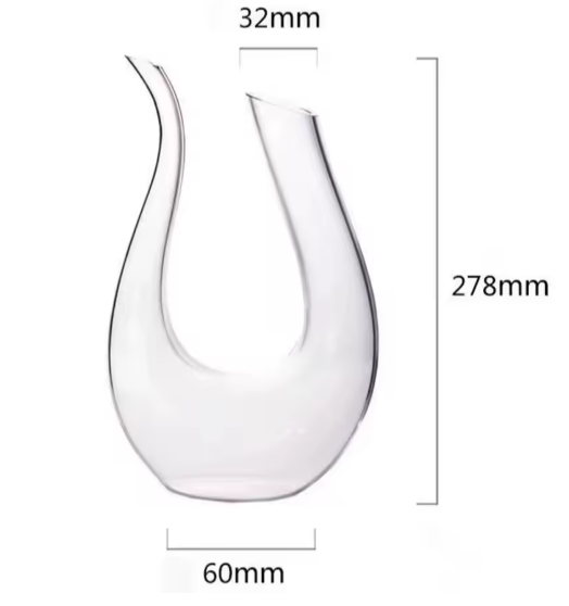 Elegant Crystal U-Shaped Wine Decanter – 1500ml Aerator for Perfect Pour