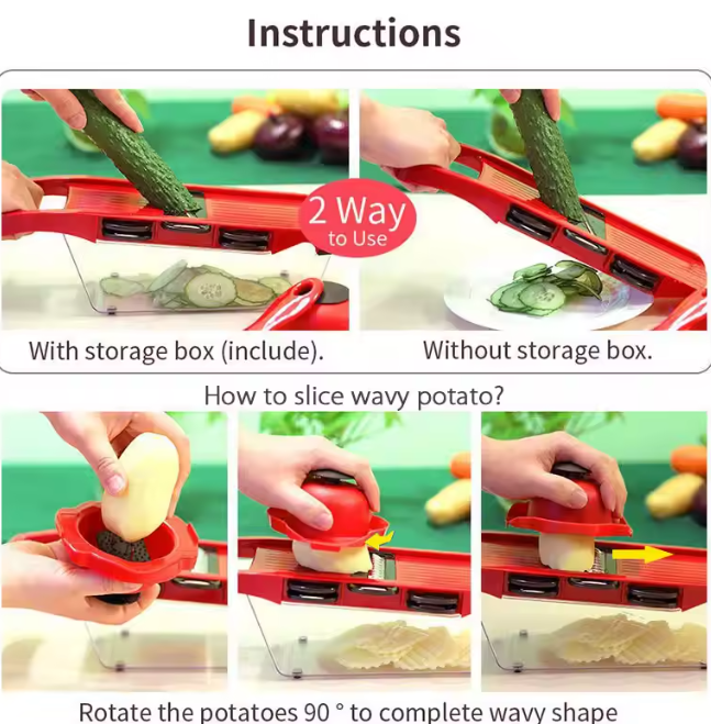 Multifunction Kitchen Slicer 6 Blades