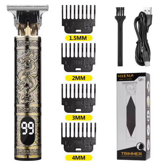 Professional Vintage Hair & Beard Trimmer – Cordless, USB Rechargeable