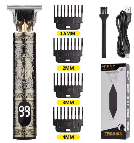 Professional Vintage Hair & Beard Trimmer – Cordless, USB Rechargeable